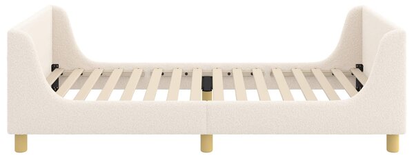 Krevet za djecu s uzglavljem Krem 90 x 190 cm Bouclé - Krem / 90 x 190 cm