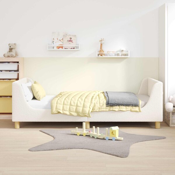 Krevet za djecu s uzglavljem Krem 90 x 190 cm Bouclé - Krem / 90 x 190 cm