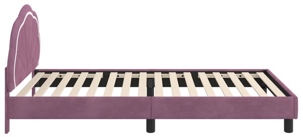 Krevet za djecu s uzglavljem Ljubičasta 80 x 200 cm Baršun - Ljubičasta / 80 x 200 cm
