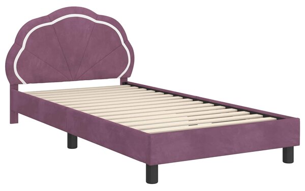 Krevet za djecu s uzglavljem Ljubičasta 80 x 200 cm Baršun - Ljubičasta / 80 x 200 cm