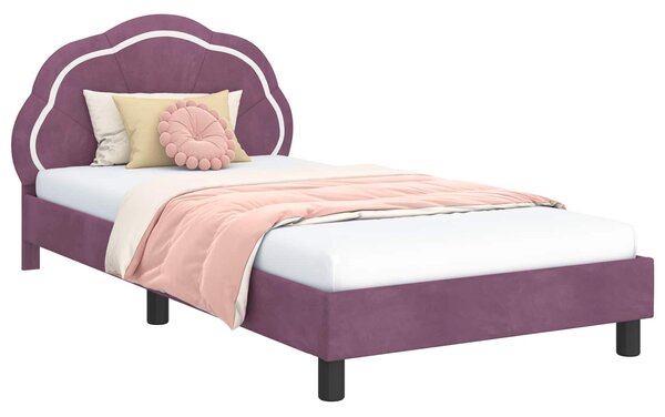 Krevet za djecu s uzglavljem Ljubičasta 80 x 200 cm Baršun - Ljubičasta / 80 x 200 cm