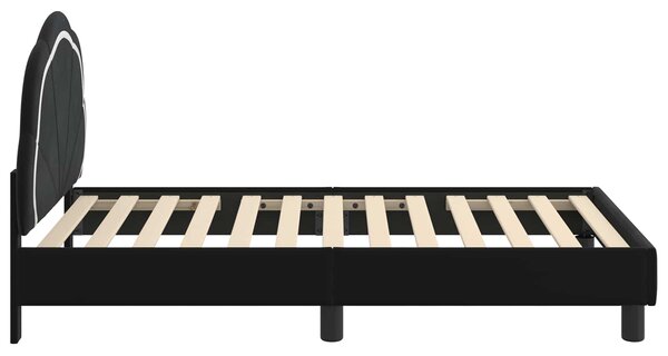 Krevet za djecu s uzglavljem Crna 80 x 160 cm Baršun - Crna / 80 x 160 cm