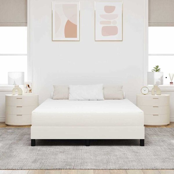 Madrac s madracem Krema 140 x 190 cm tkanina - Krem / 140 x 190 cm