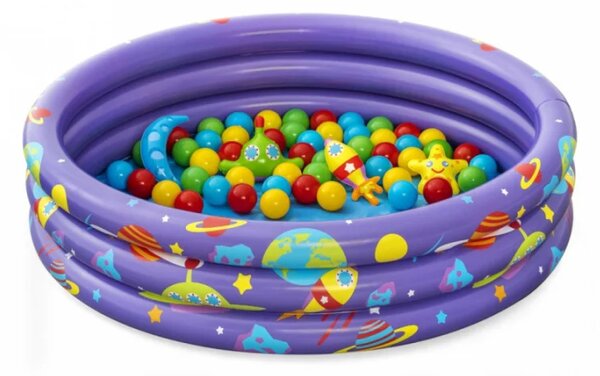 Napuhni bazen 2u1 Kosmos za djecu 2+ BESTWAY 102x25cm + 50 loptica + 4 igračke
