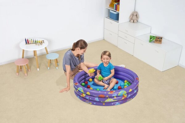 Napuhni bazen 2u1 Kosmos za djecu 2+ BESTWAY 102x25cm + 50 loptica + 4 igračke