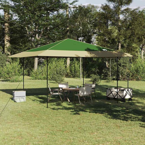 Šator s nadstrešnicom Zelena 395 x 395 x 251 cm tkanina - Zelena / 395 x 395 x 251 cm