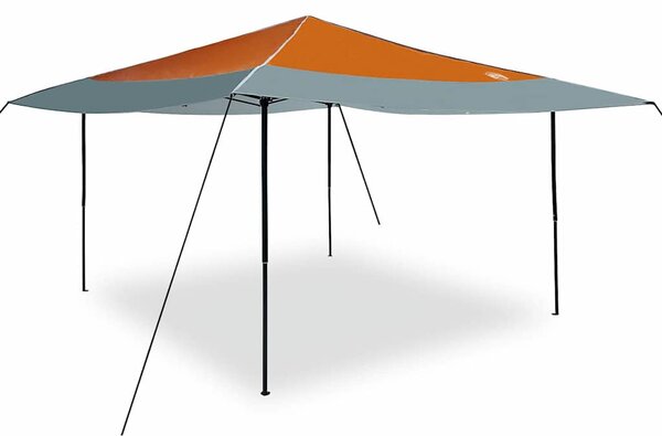 Šator s nadstrešnicom Narančasta 395 x 395 x 251 cm tkanina - Narančasta / 395 x 395 x 251 cm