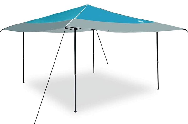 Šator s nadstrešnicom Plava 395 x 395 x 251 cm tkanina - Plava / 395 x 395 x 251 cm