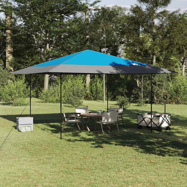 Šator s nadstrešnicom Plava 395 x 395 x 251 cm tkanina - Plava / 395 x 395 x 251 cm