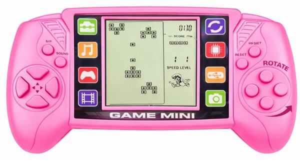 Prijenosna LCD elektronička igraća konzola Tetris - ružičasta