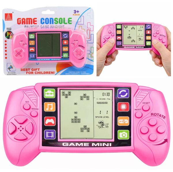 Prijenosna LCD elektronička igraća konzola Tetris - ružičasta