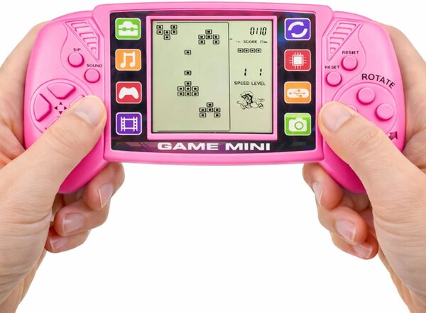 Prijenosna LCD elektronička igraća konzola Tetris - ružičasta