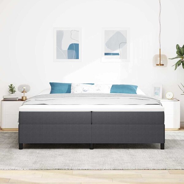 Krevet s opruga kutije Tamnosiva 200 x 200 cm Kordura tekstil - Siva / 200 x 200 cm