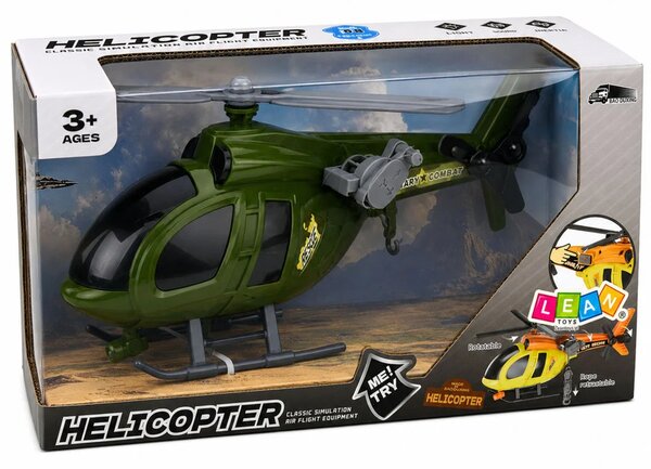 Vojni helikopter sa svjetlima kuke zvuči zeleno