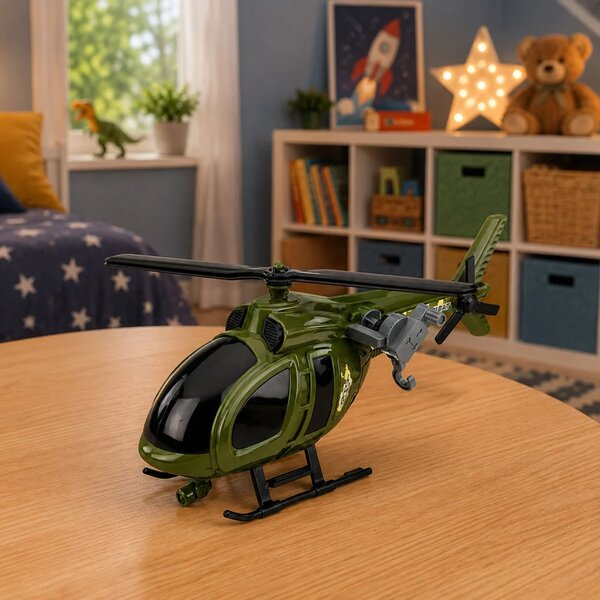 Vojni helikopter sa svjetlima kuke zvuči zeleno
