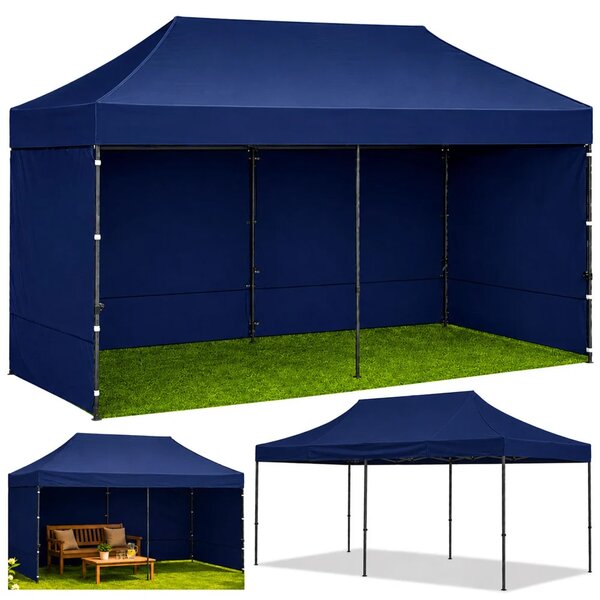 Vrtni ekspresni šator paviljon 3x6 m, tamnoplavi