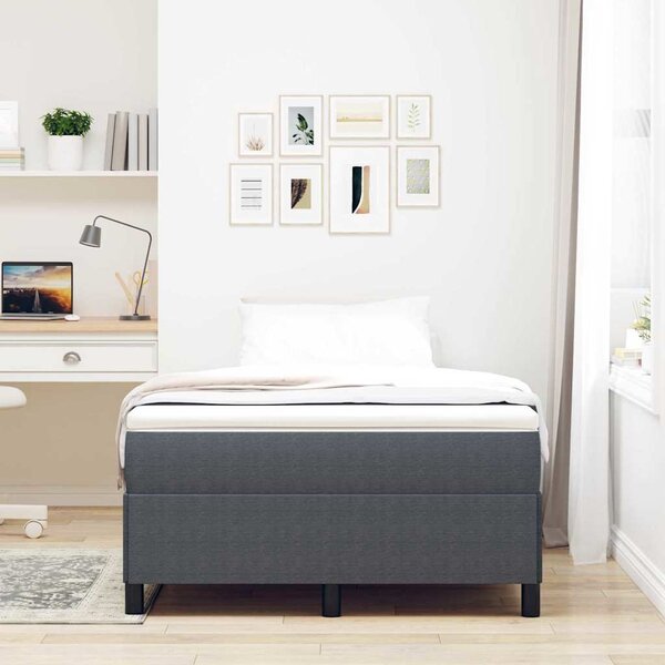 Krevet s opruga kutije Tamnosiva 120 x 190 cm Kordura tekstil - Siva / 120 x 190 cm