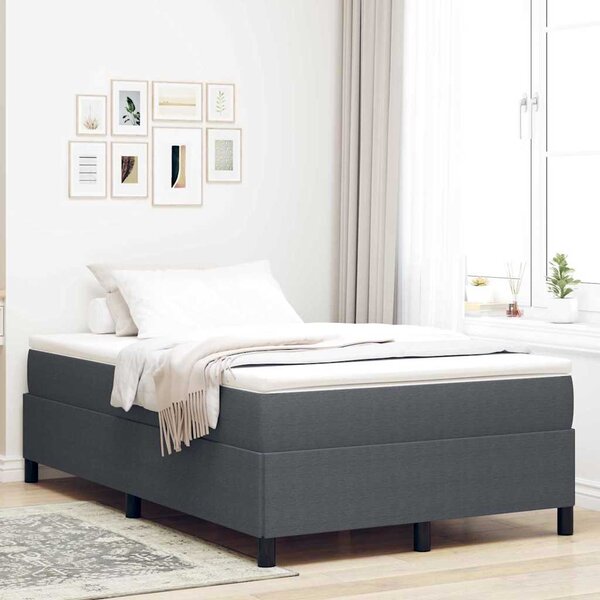 Krevet s opruga kutije Tamnosiva 120 x 190 cm Kordura tekstil - Siva / 120 x 190 cm