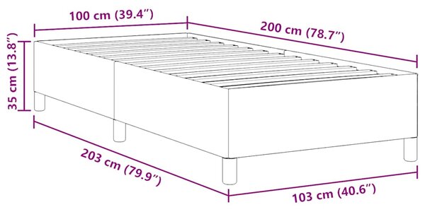 Krevet s opruga kutije Krem 100 x 200 cm Kordura tekstil - Krem / 100 x 200 cm
