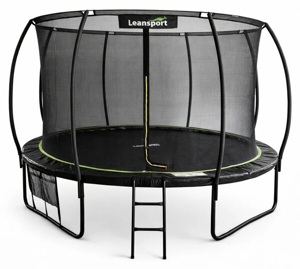 Vrtni trampolin LEAN s unutarnjom mrežom crno-zeleni 366 cm 3,6 m