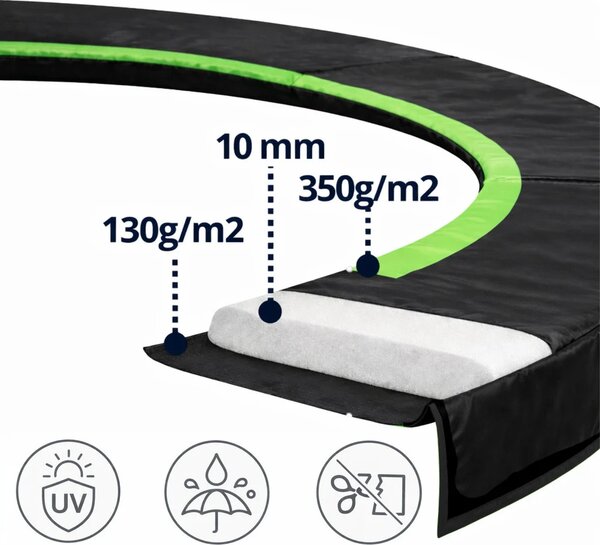 Lean opružna podloga za trampolin crna 180-183 cm 6 stopa