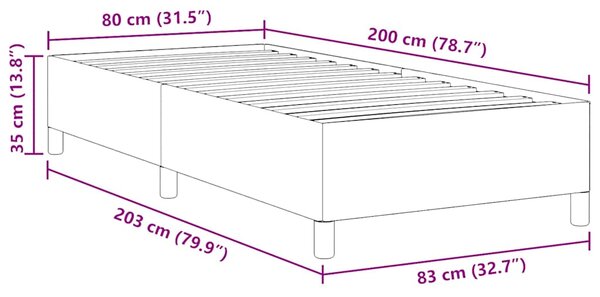 Krevet s opruga kutije Tamno siva 80 x 200 cm Kordura tekstil - Siva / 80 x 200 cm