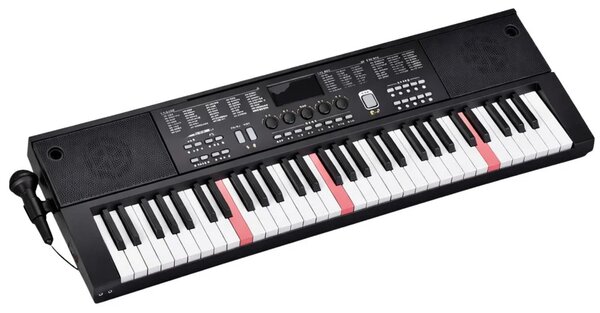Električni klavir s klavijaturom i mikrofonom, 200 zvukova, 61 tipka, 78 cm
