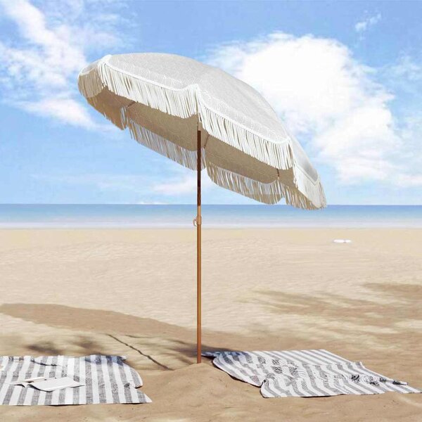 Suncobran za plažu Siva i bijela 160 x 160 x 196 cm - Siva / 160 x 160 x 196 cm