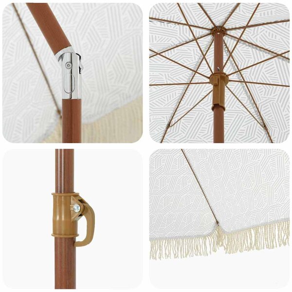 Suncobran za plažu Siva i bijela 160 x 160 x 196 cm - Siva / 160 x 160 x 196 cm