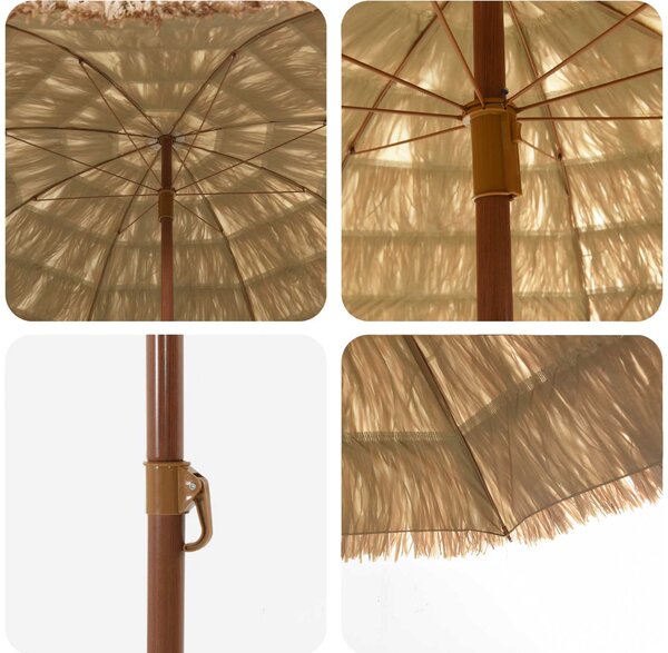 Suncobran za plažu Prirodna 255 x 255 x 255 cm - Smeđa / 255 x 255 x 255 cm