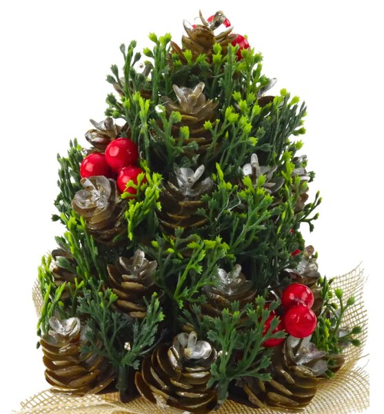 Umjetni ukrasni češeri za božićno drvce od crvenog jarebika 17x10cm