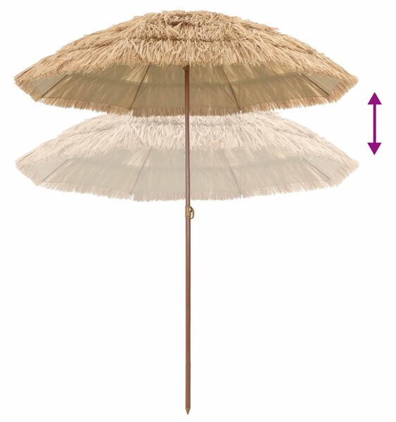 Suncobran za plažu Prirodna 160 x 160 x 196 cm - Smeđa / 160 x 160 x 196 cm