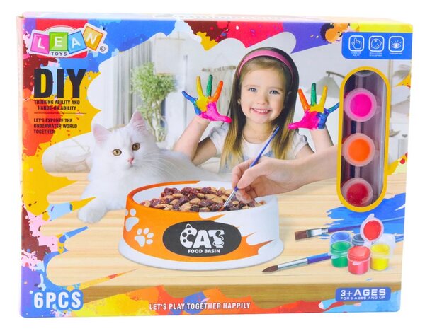 DIY set za slikanje zdjele za mačku, 6 komada