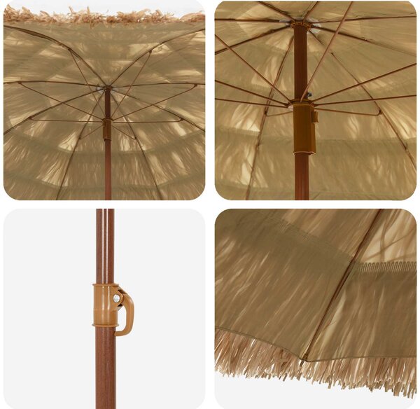 Suncobran za plažu Prirodna 160 x 160 x 196 cm - Smeđa / 160 x 160 x 196 cm