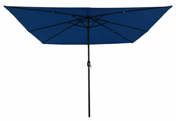 Vrtni suncobran S LED lampica Azurnoplava 295 x 295 x 245 cm - Plava / 295 x 295 x 245 cm