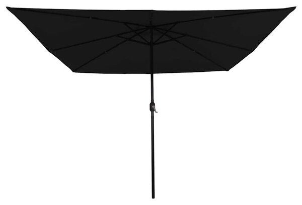 Vrtni suncobran Crna 295 x 295 x 245 cm Poliester i čelik - Crna / 295 x 295 x 245 cm