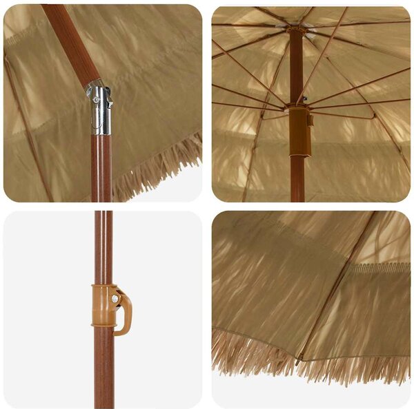 Vrtni suncobran Prirodna 160 x 160 x 196 cm - Smeđa / 160 x 160 x 196 cm