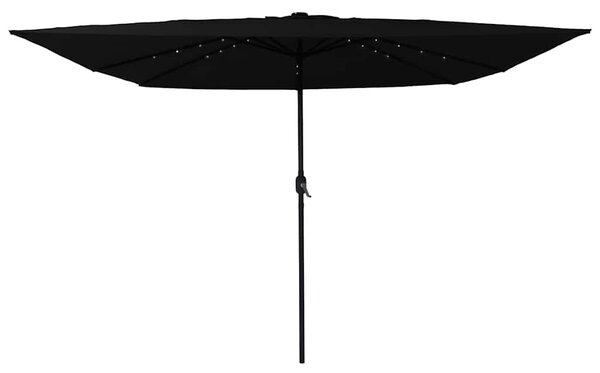 Vrtni suncobran Crna 295 x 295 x 245 cm Poliester i čelik - Crna / 295 x 295 x 245 cm
