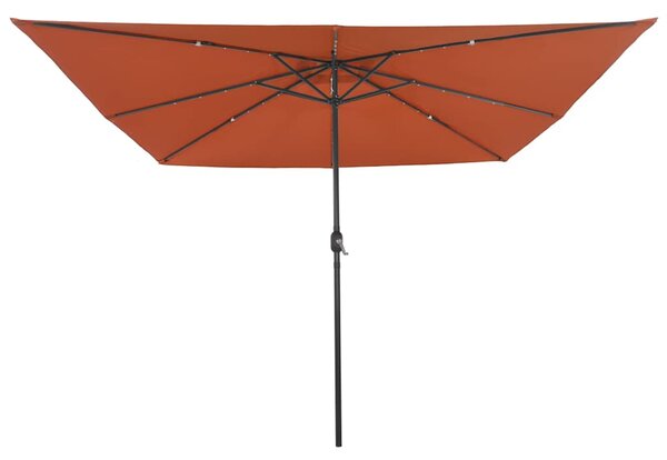 Vrtni suncobran Terakota 295 x 295 x 245 cm Poliester i čelik - Cinober / 295 x 295 x 245 cm
