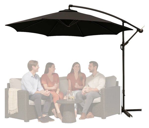 Bočni vrtni suncobran s podesivim nagibom 350 x 250 cm antracit