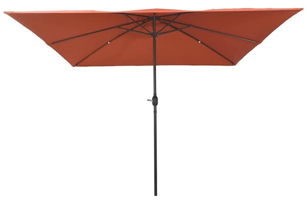 Vrtni suncobran Terakota 295 x 295 x 245 cm Poliester i čelik - Cinober / 295 x 295 x 245 cm