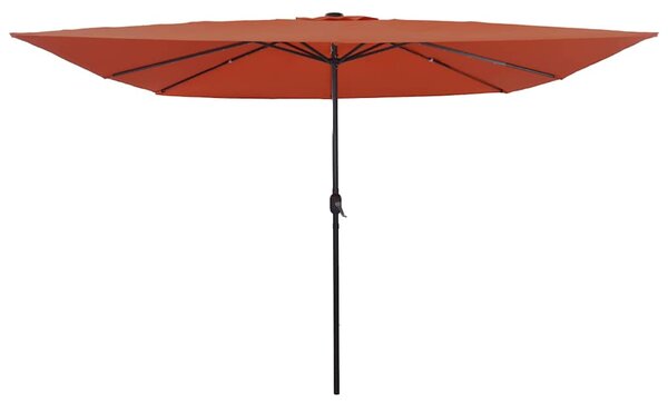 Vrtni suncobran Terakota 295 x 295 x 245 cm Poliester i čelik - Cinober / 295 x 295 x 245 cm