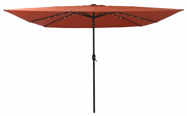 Vrtni suncobran Terakota 295 x 295 x 245 cm Poliester i čelik - Cinober / 295 x 295 x 245 cm