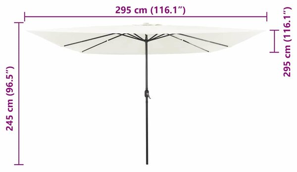 Vrtni suncobran Pijesak 295 x 295 x 245 cm Poliester i čelik - Smeđa / 295 x 295 x 245 cm