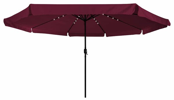 Vrtni suncobran Bordeaux Crvena 395 x 395 x 245 cm Poliester - Crvena / 395 x 395 x 245 cm