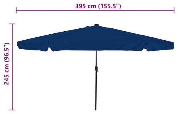 Vrtni suncobran Azurnoplava 395 x 395 x 245 cm Poliester - Plava / 395 x 395 x 245 cm