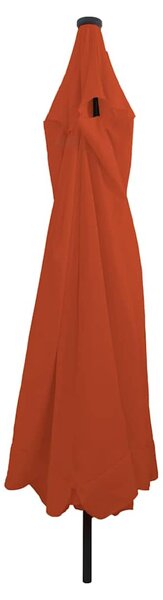 Vrtni suncobran Terakota 395 x 395 x 245 cm Poliester - Cinober / 395 x 395 x 245 cm