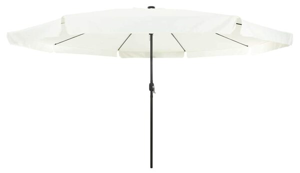 Vrtni suncobran Pijesak i antracit 395 x 395 x 245 cm Poliester - Bijela / 395 x 395 x 245 cm