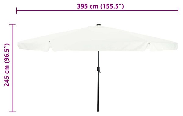 Vrtni suncobran Pijesak i antracit 395 x 395 x 245 cm Poliester - Bijela / 395 x 395 x 245 cm