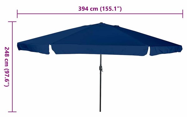 Vrtni suncobran Azurnoplava 394 x 394 x 248 cm - Plava / 394 x 394 x 248 cm